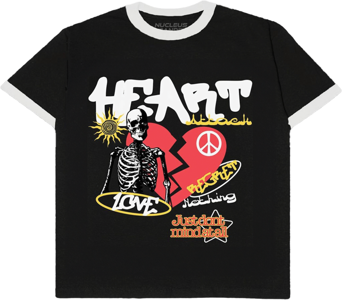 Heart Skeleton Tee - Black/White